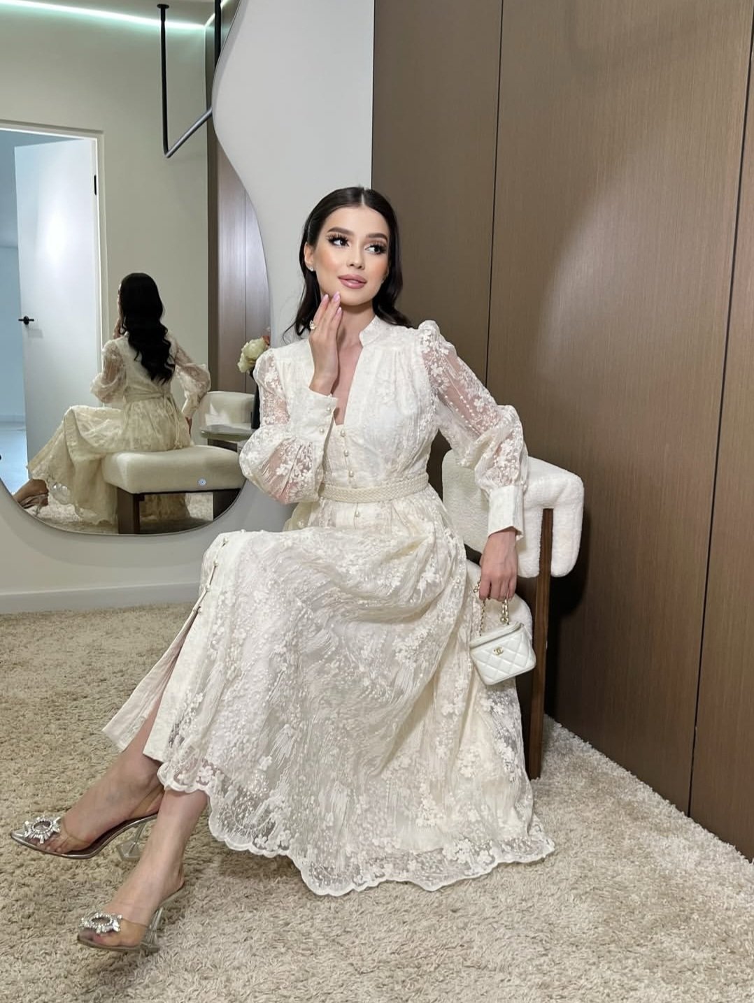 Robe carolina blanc cassé manche